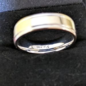 14K WHITE GOLD FREDERICK GOLDMAN  WEDDING BAND HALLMARKED